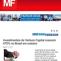 Investimentos de Venture Capital crescem 470% no Brasil em outubro